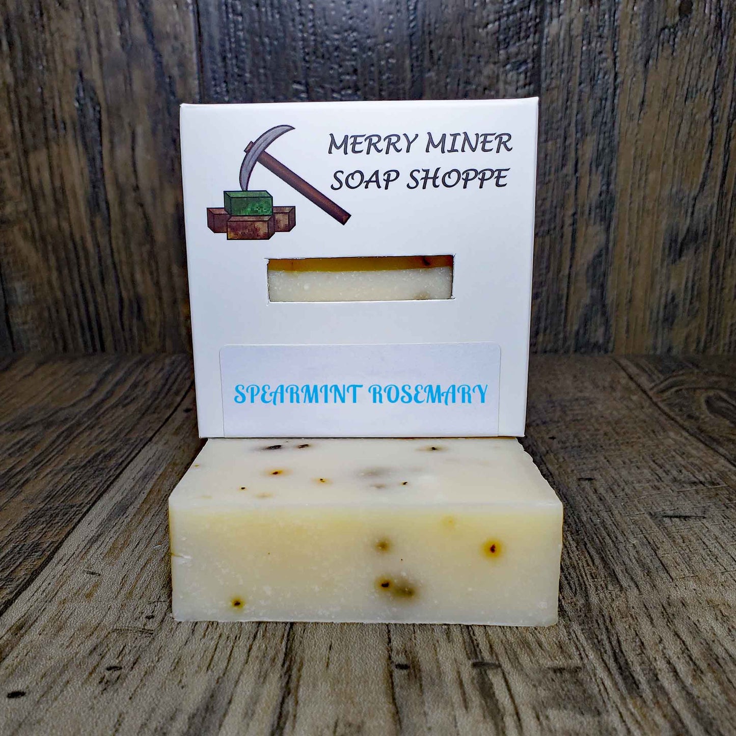 natural bar soap scented as spearmint rosemary