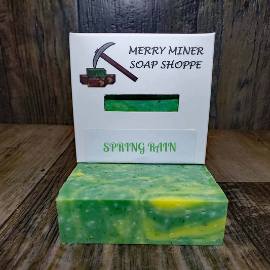 natural bar soap scented as spring rain