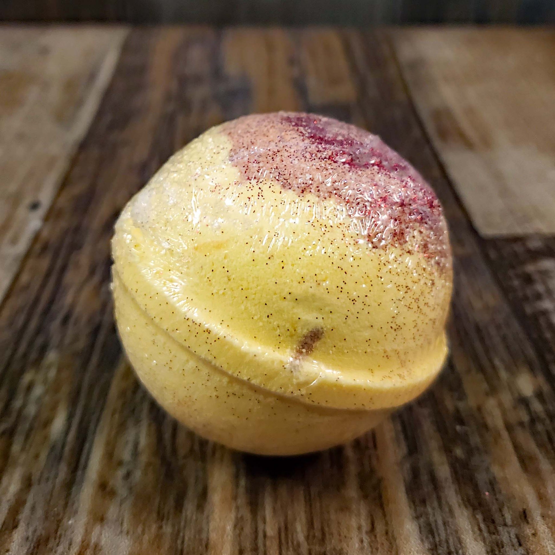 natural bath bomb scented as pina colada