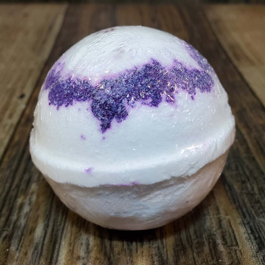 natural bath bomb scented as black raspberry vanilla