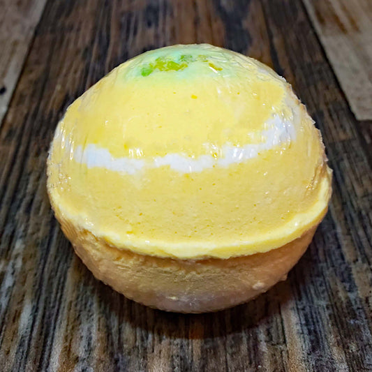 natural bath bomb scented as lemongrass