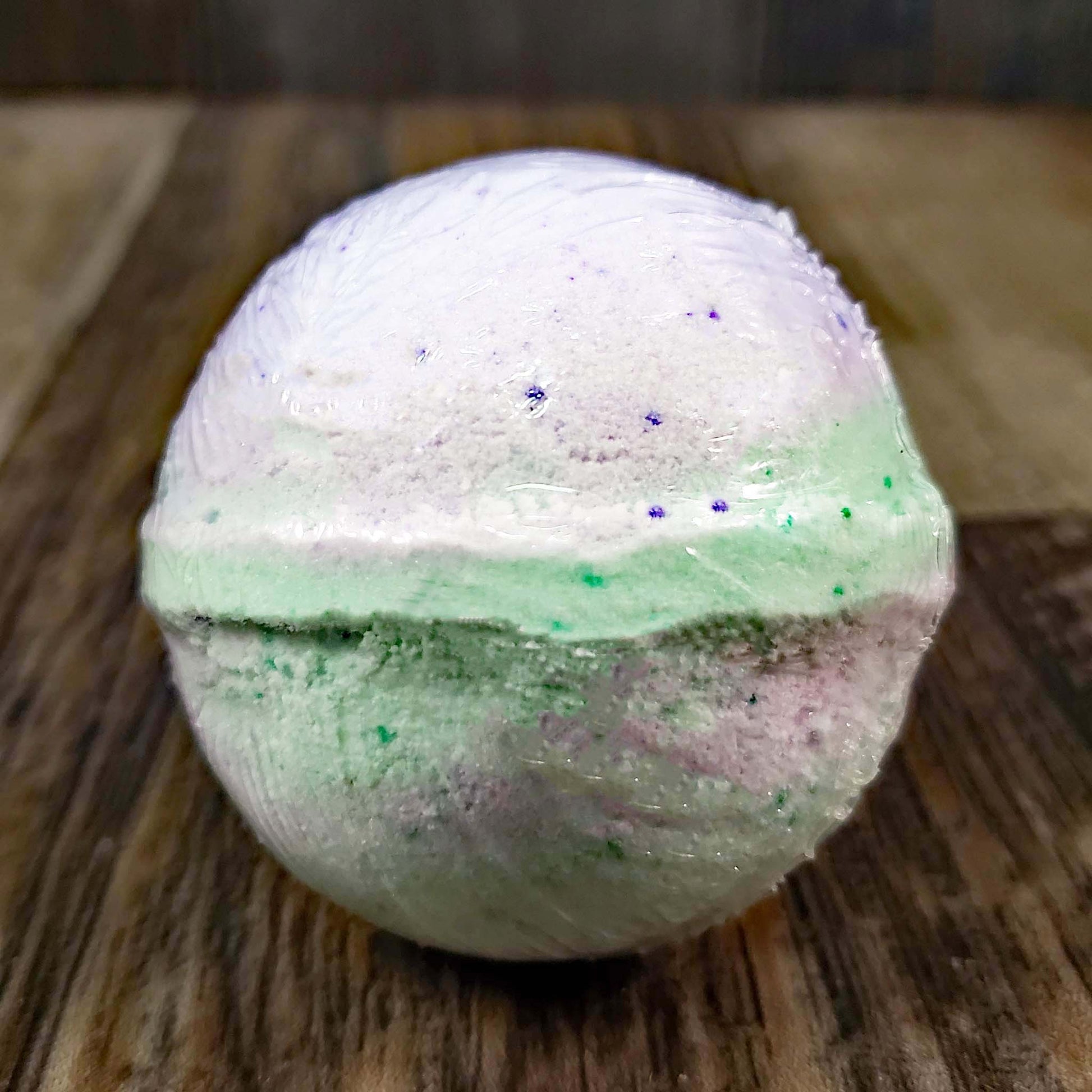 natural bath bomb scented as cucumber lavender