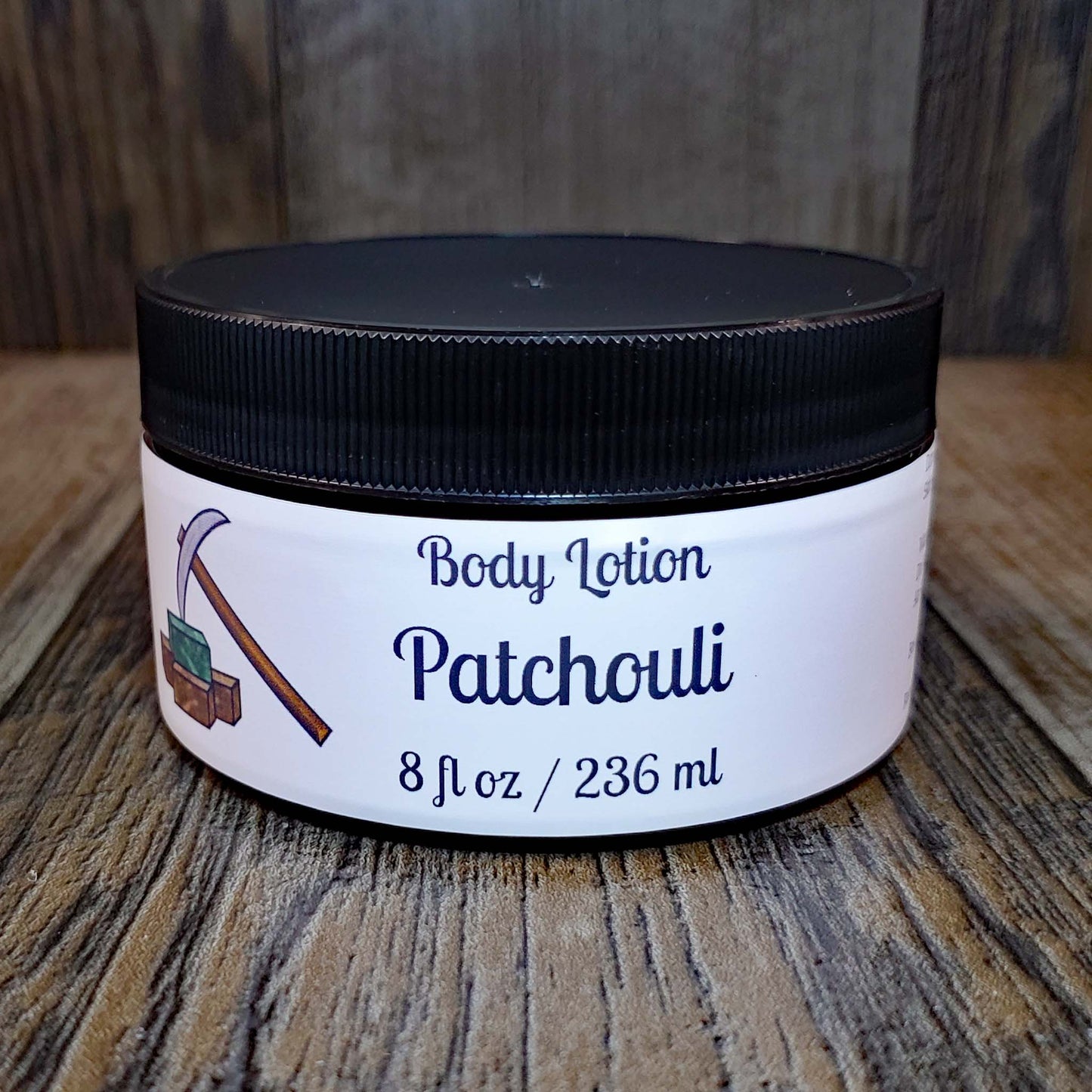 natural body lotion scented as patchouli