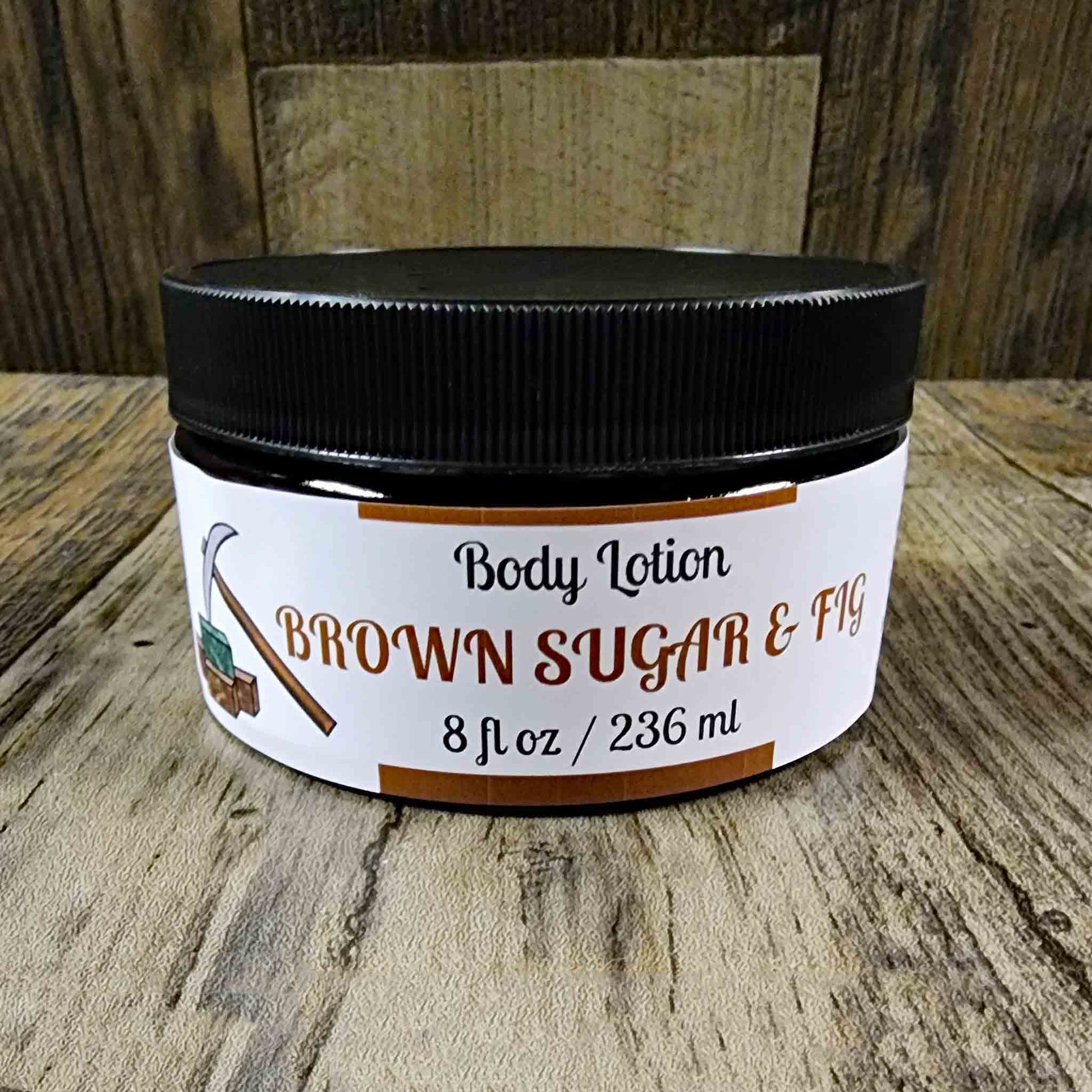 natural body lotion scented as brown sugar and fig