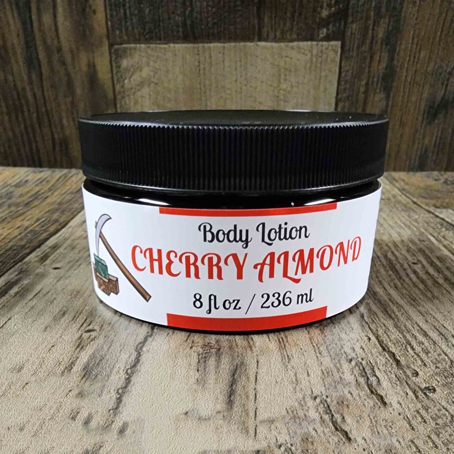 natural body lotion scented as cherry almond