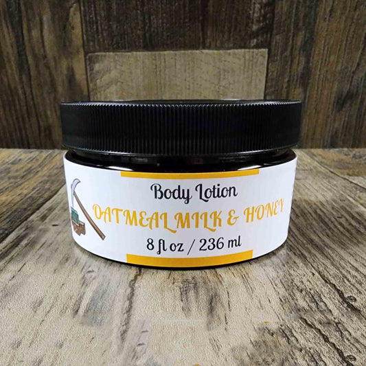 natural body lotion scented as oatmeal milk & honey