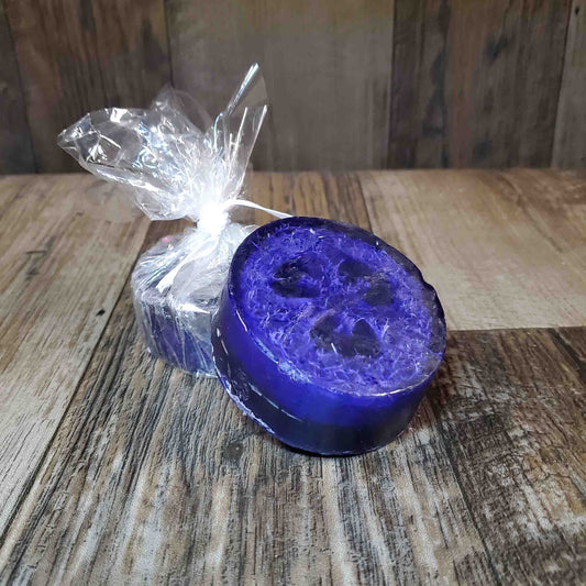 natural loofah soap scented as hawaiian lei