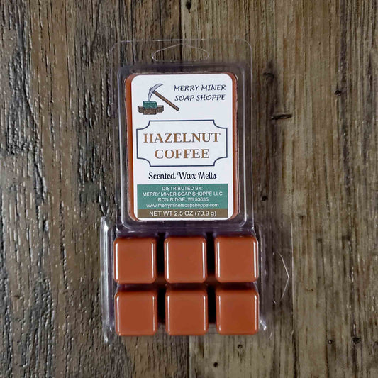 soy coconut wax melts scented as hazelnut coffee